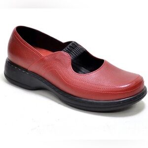 Dansko Elle Red Pebble Leather Mary Jane Slip On Clogs Size 8.5 Portugal
